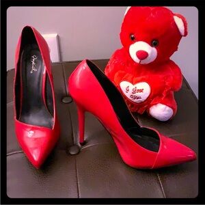Red Qupid Stiletto Pump Heels